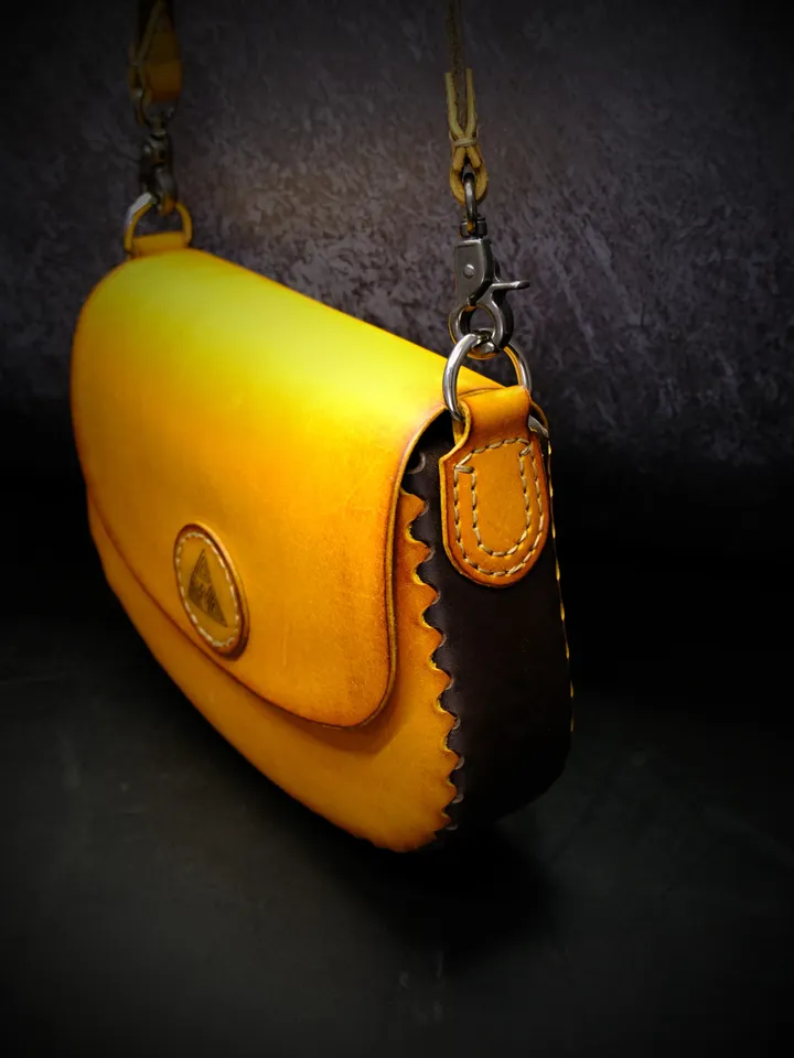 Lady's bag, handbag - NS5 Half-stitchless leather pattern by Woolenpaw