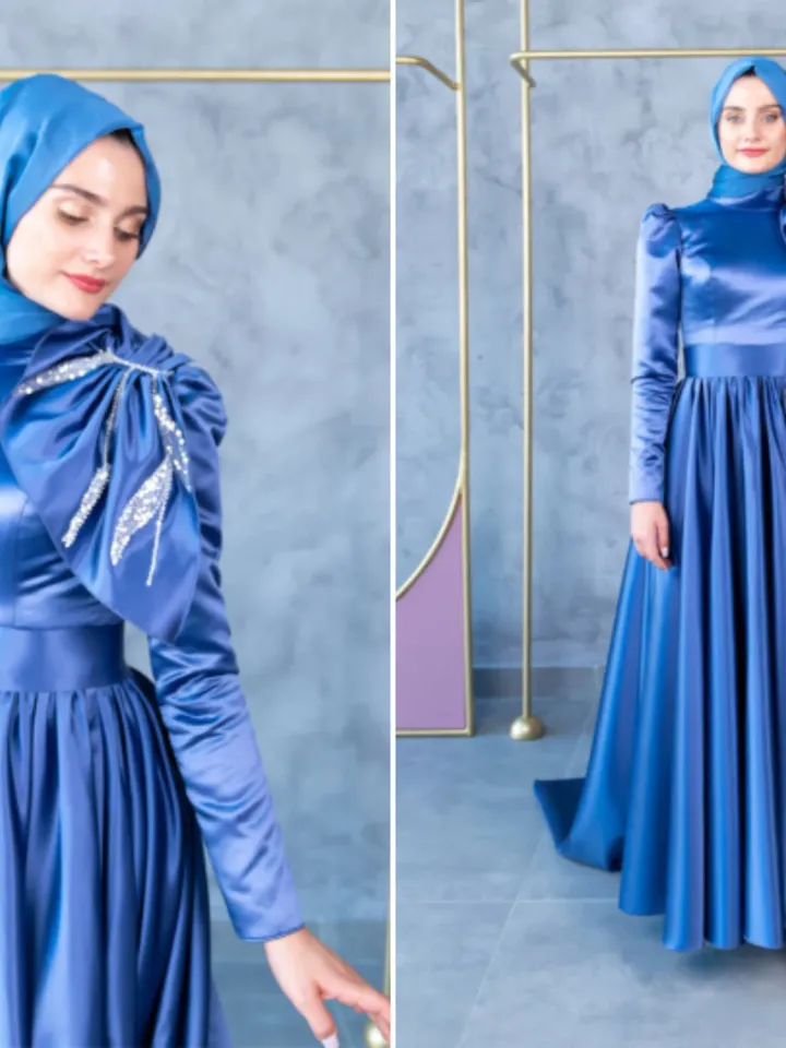 AHUNARE HIJAB - Wedding Dress, Muslim Evening Gown, Nikah, Islamic Wedding, Engagement, Bridesmaid,