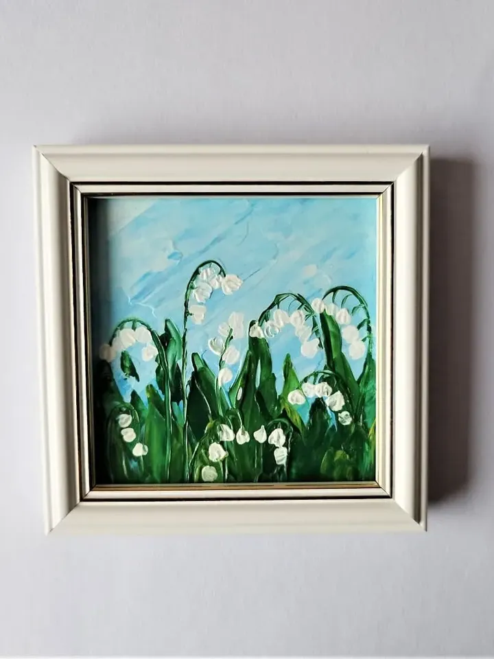 Small wall decor, Mini painting, Floral paintings, Landscape art, Textured acrylic painting, Impasto paintings for sale