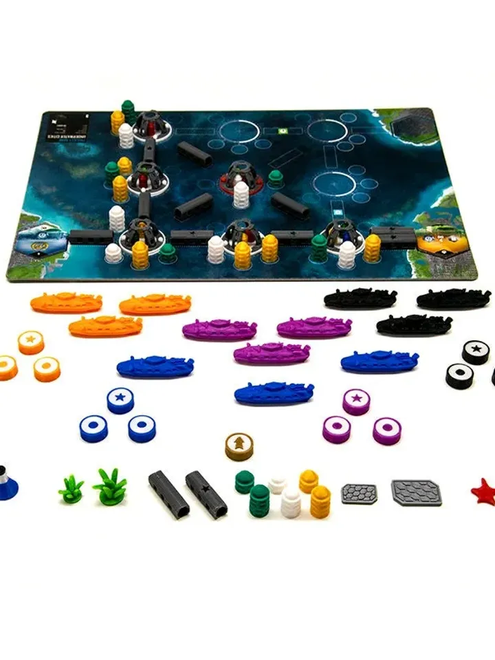 Underwater Cities Compatible Upgrade Set - Board Game Accessories Pieces Boardgame Kit Component Upgrades Resource Tokens Submarines Cities
