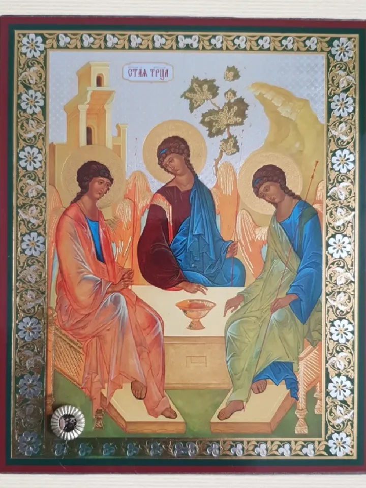 St Trinity icon | piece of the Oak of Mamre | wooden blessed icon | 5 1/4 x 4 3/8" free shipping