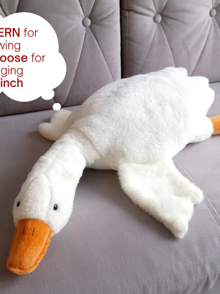 Sewing Pattern for Making a Plush Goose Toy to Hug, Goose Sewing Pattern,Goose Plush Sewing Pattern PDF Instant Download