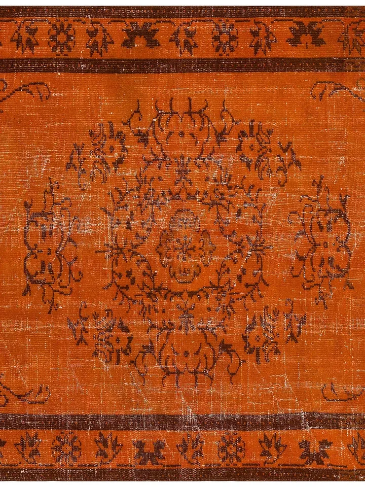 Orange Turkish Rug for living room, Turkish Rug, Oushak carpet, Home decor, 5,3x8,7 ft