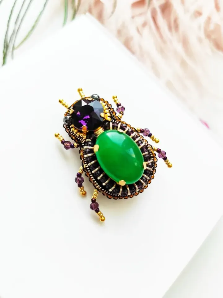 Beaded insect brooch, insect pin, mooth brooch, butterfly brooch, bug pin, bee brooch, bug brooch, insects, madam toto