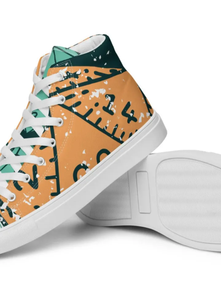 Men's D20 Polyhedral Dice High Top Canvas Shoes | DnD Sneakers, TTRPG Dice, Tabletop Roleplaying Canvas Basketball Kicks