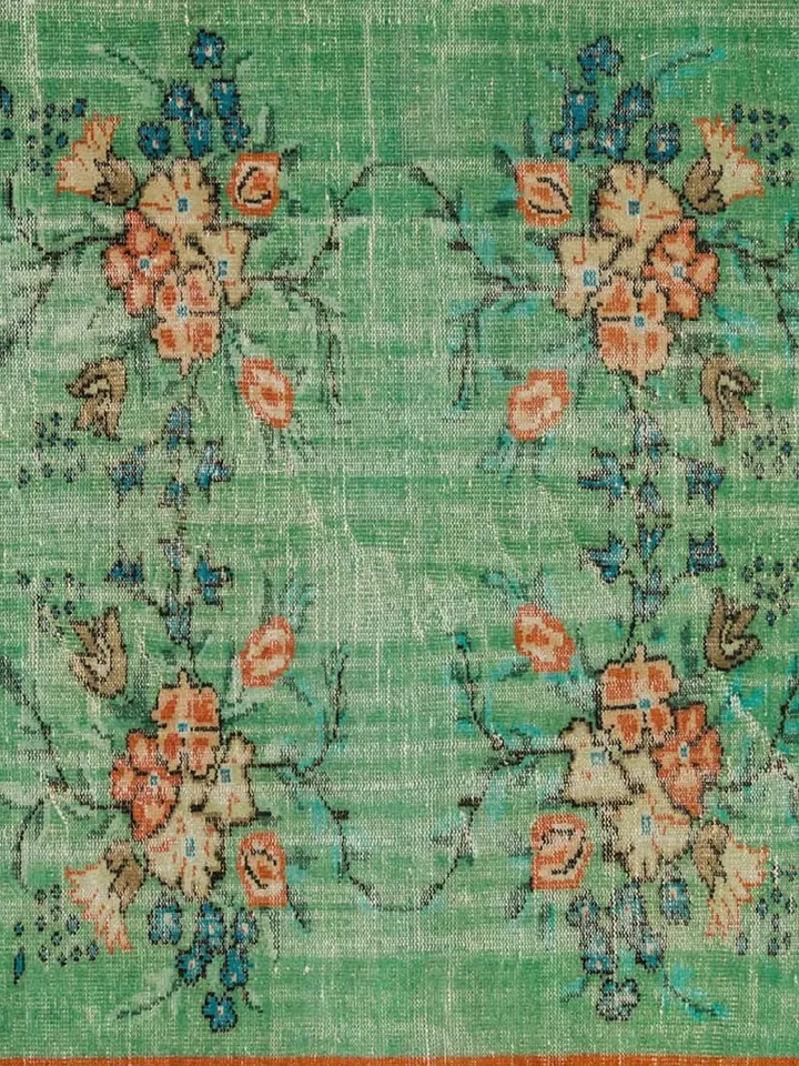 Turkish Rug, Green Turkish Rug for living room , Home decor, Bohemian Kilim, 5,6 x 8,9 ft