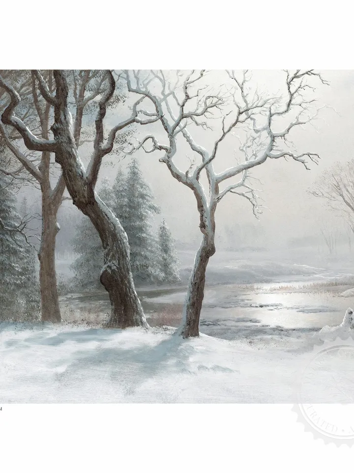 Winter In Yosemite Landscape, Muted Vintage Christmas Art, Printable Wall Decor Download | 342