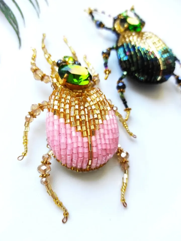 Beaded insect brooch, insect pin, mooth brooch, butterfly brooch, bug pin, bee brooch, bug brooch, insects, madam toto
