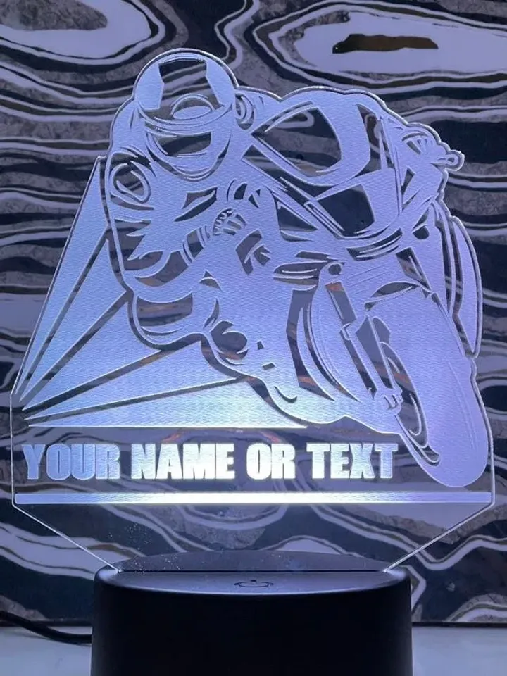 Motorcycle Biker Custom Acrylic RGB Novelty Sign