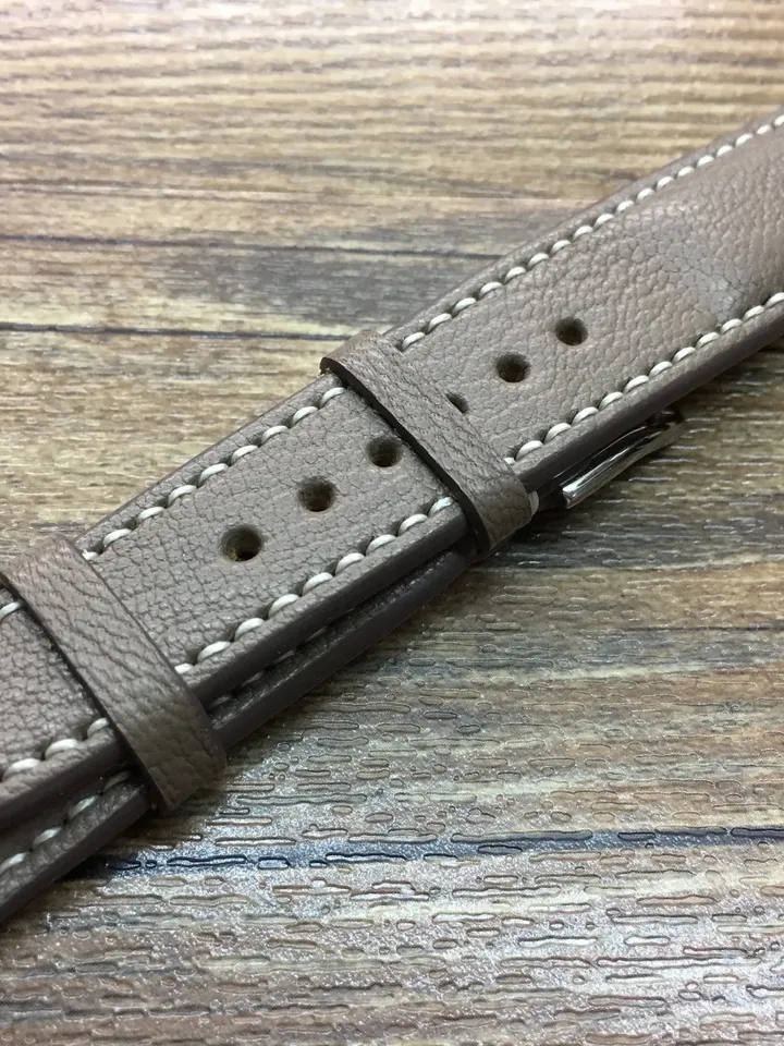Leather watch band, Leather watch strap, ETOUPE ELEPHANT GREY, Watch band, 20mm watch strap, 19mm band, 20mm watch band, Free Shipping