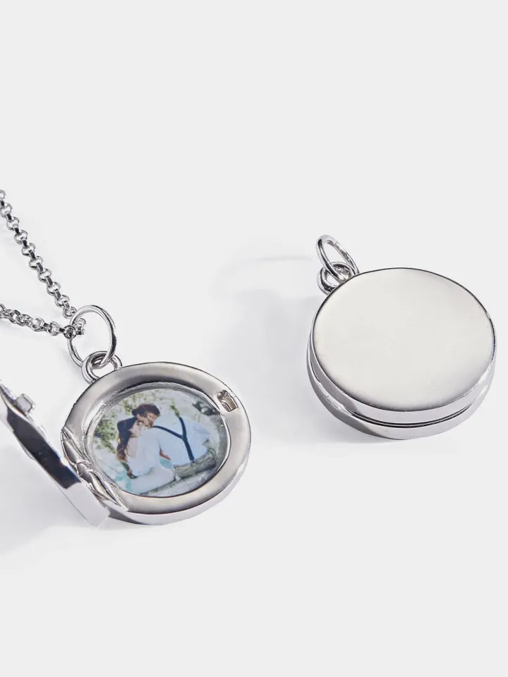PERIMADE Little Prince Locket Necklace • Waterproof Picture Photo Locket Charm • Sterling Silver Keepsake Jewelry • Trendy Best Friend Gift