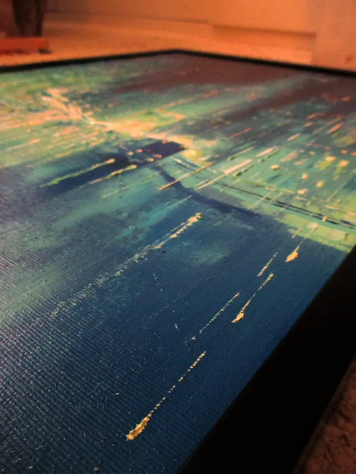 Cyberpunk Painting "MALACHITE CITY" Original Oil Painiting on Canvas Modern City Painting Art by "Walperion Paintings"