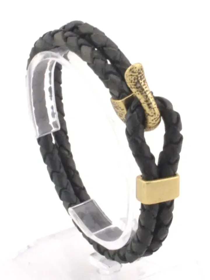 Casual Braided Leather Bracelet Mens Bronze Jewelry, Fathers Day Gift for Him Dad Boyfriend Husband Groom, Minimal Unique Dainty Everyday