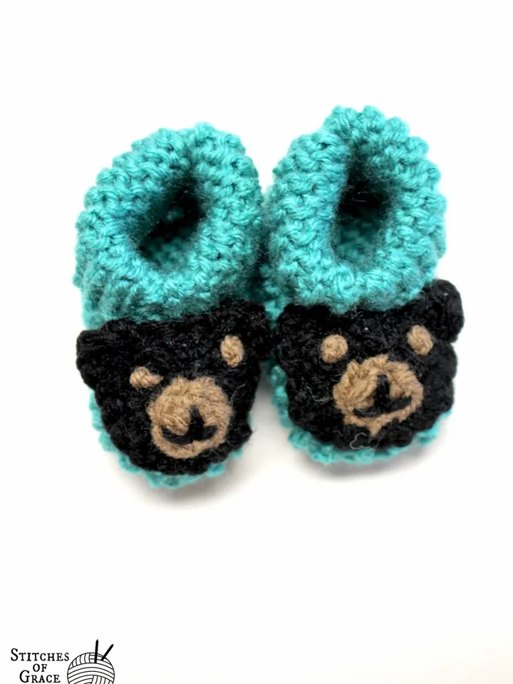 Woodland Bear Headband Booties/Shoes Set for Babies