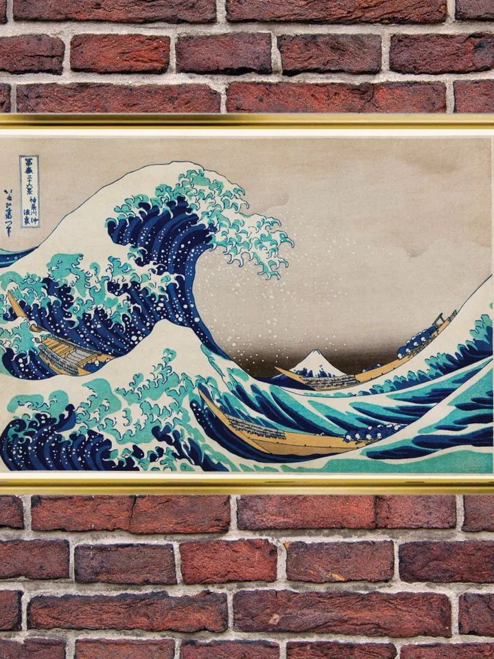 Katsushika Hokusai''Behind the wave off Kanagawa'' Print on Canvas , Floating Frame Option, Modern Wall Art, Extra Large Canvas Wall Art