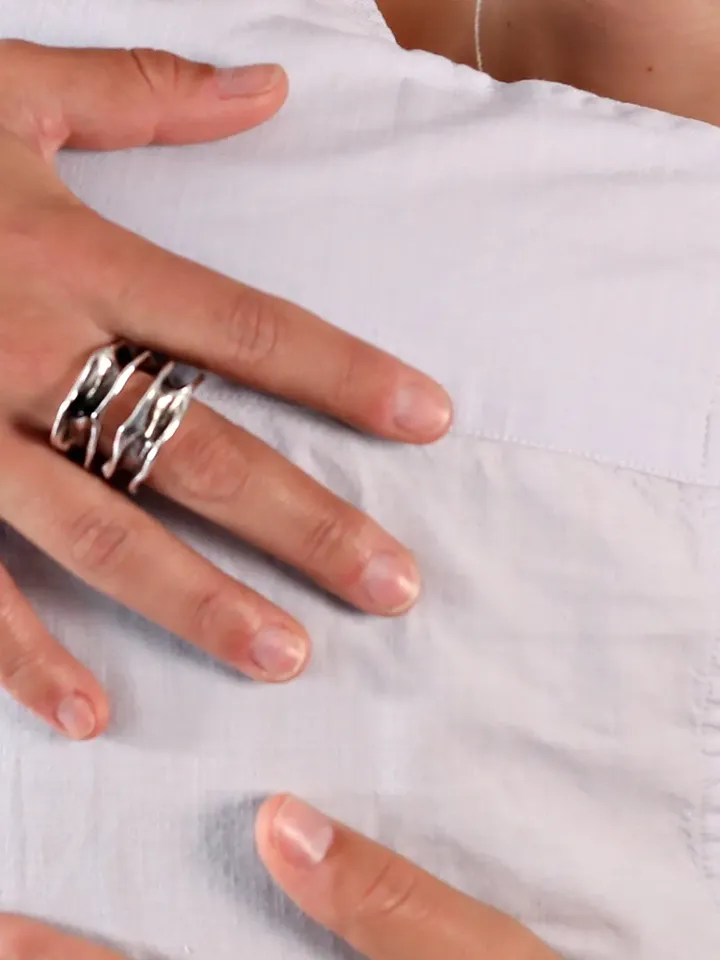 Bold Irregular Thick Ring for Women, Wraparound Wide Stacking Chunky Boho Cuff Ring, Gifts for Her Statement Jewelry, Geometric Contemporary