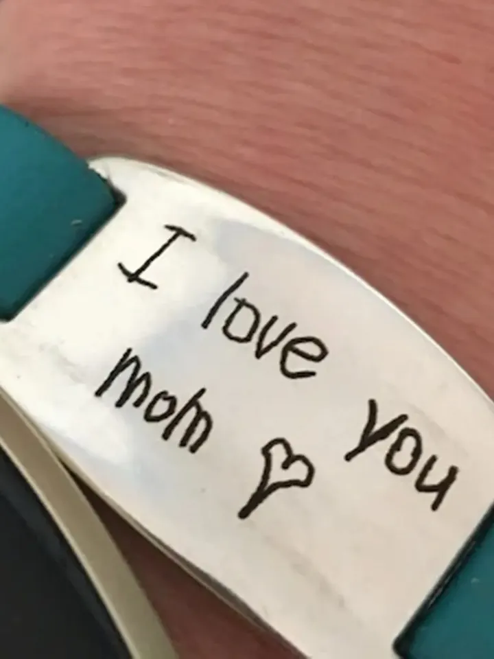 Handwriting Bracelet Leather, Custom Signature Jewelry, Handwritten Bracelet, In Memory of Mom Dad Grandma Grandpa, Memorial Gift Engraved