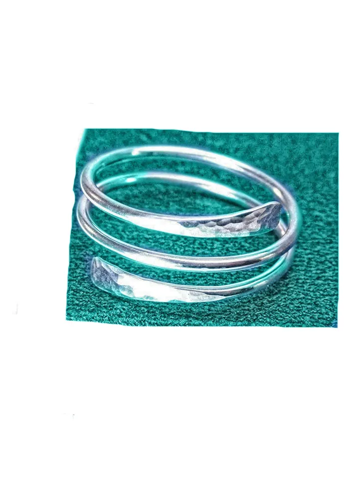 Adjustable Hammered Silver Thumb Ring