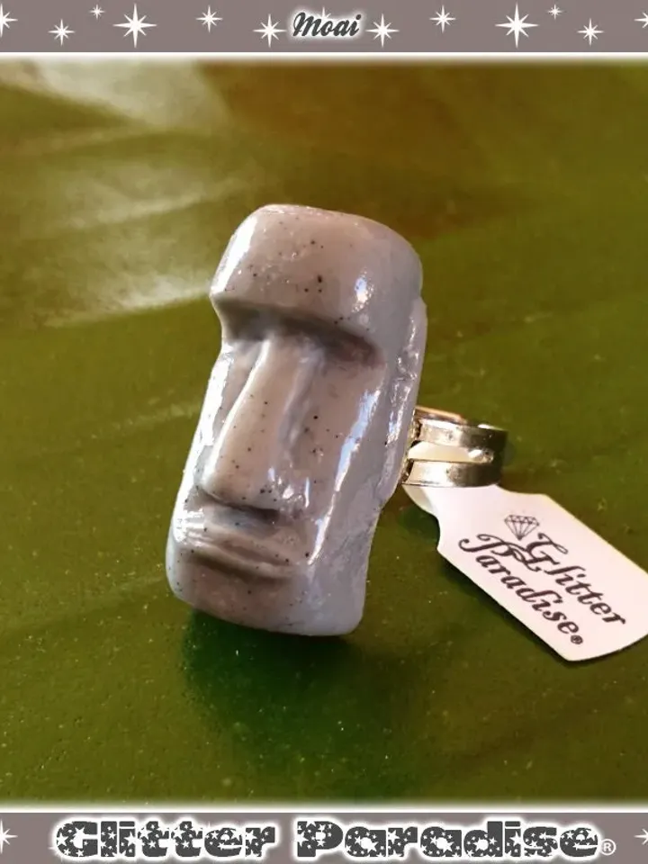 Moai & Bamboo - Brooch - Moai Jewelry - Easter Island Statue - Easter Island Totem - Moai Brooch - Easter Island Jewelry - Glitter Paradise®