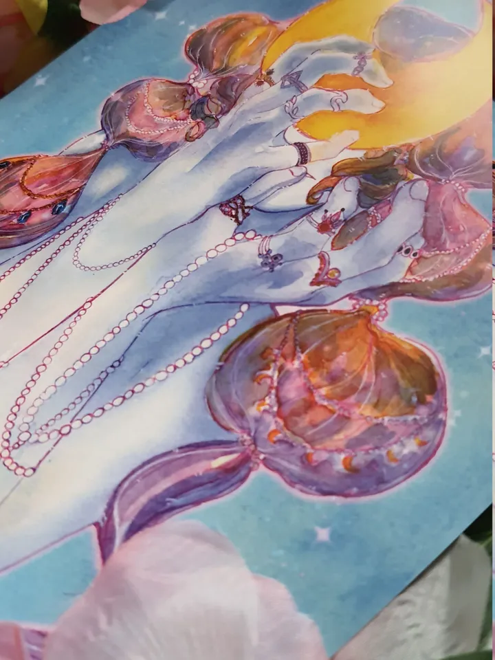 Aquarell Poster | Selene | Poster Griechische Mythologie | Greek Goddess | A4 Größe (210 x 297mm, 8,3 x 11,7 Zoll) | Original-Illustrationen