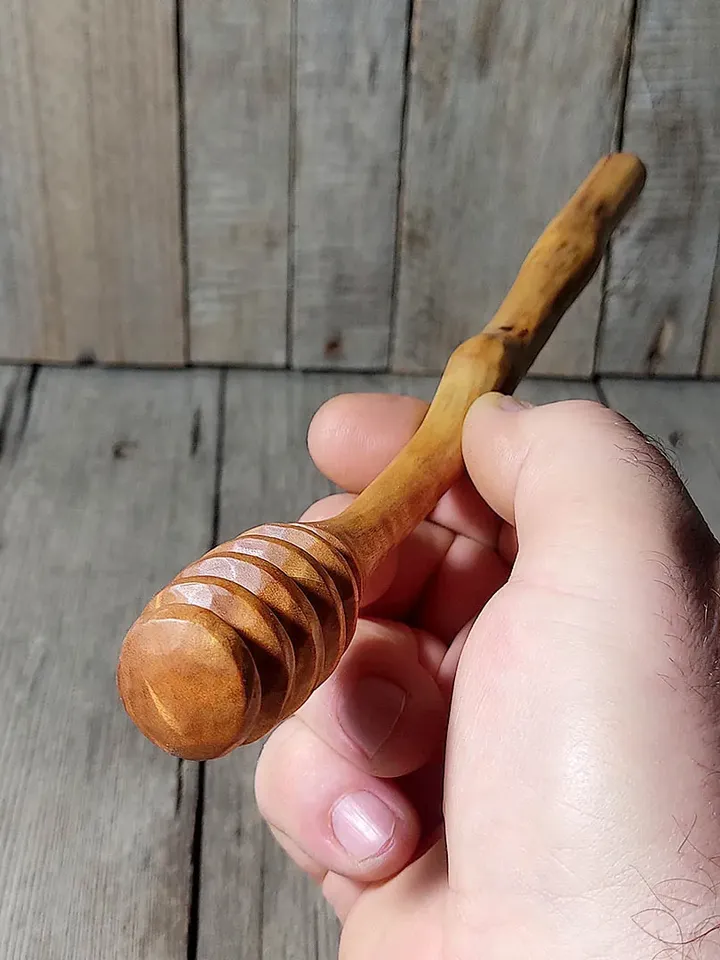 Handmade honey dipper, Wooden honey spoon, Ninth anniversary marriage gift, 9th anniversary willow wood dessert spoon