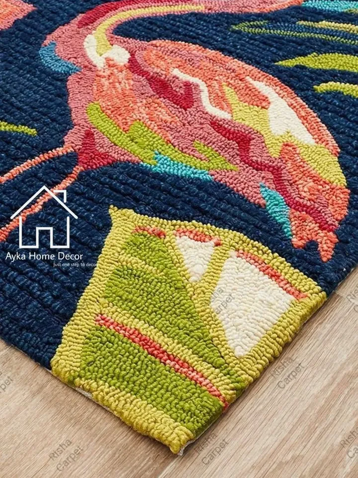 Ayka Bird Hand Tufted 100% Pure Woolen Area Rug For Hall Kitchen Living Room Bed Room Bath Room Dining Room Kids Room Carpet/Christmas Gift