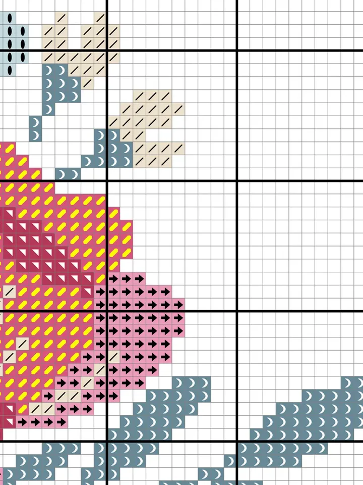 Flower border cross stitch pattern. Floral Wreath cross stitch pattern.