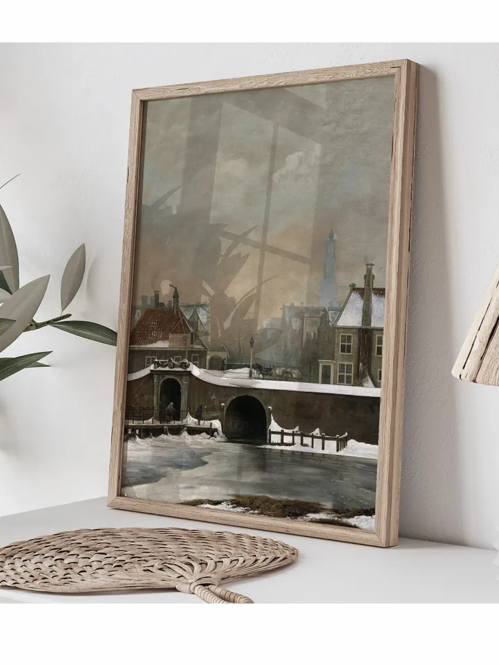 Vintage Amsterdam Print Antique Oil Painting, Architecture Printable Art Decor, Downloadable | 272