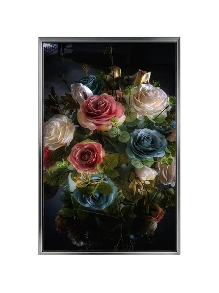 Roses Print on Canvas , Floating Frame Option, Modern Wall Art, Extra Large Canvas Wall Art
