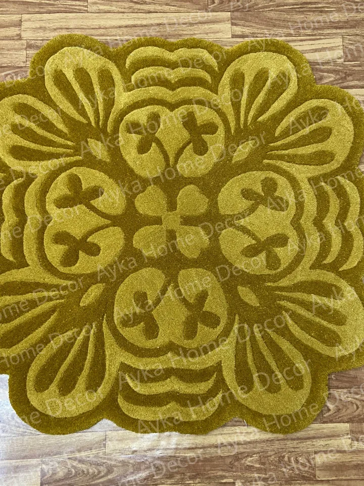 Whito Stip Woolen Handmade Area Rug For Hall Kitchen Living Room Bed Room Bath Room Dining Room Kids Room Carpet / Christmas Gift / Rugs