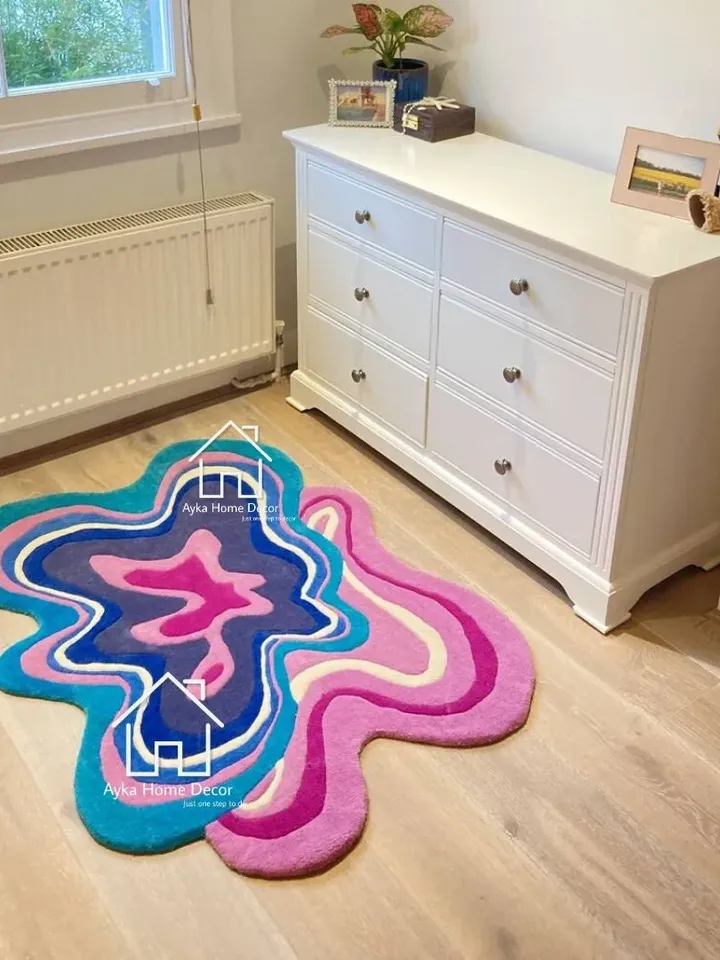 Frunky Hand Tufted 100% Pure Woolen Area Rug For Hall Kitchen Living Room Bed Room Bath Room Dining Room Kids Room Carpet / Christmas Gift