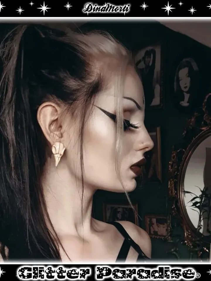 Crow Skull - Boucles d'Oreilles - Squelette de Corbeau - Bijoux Psychobilly Gothique - Crâne de Corbeau - Taxidermie - Glitter Paradise®