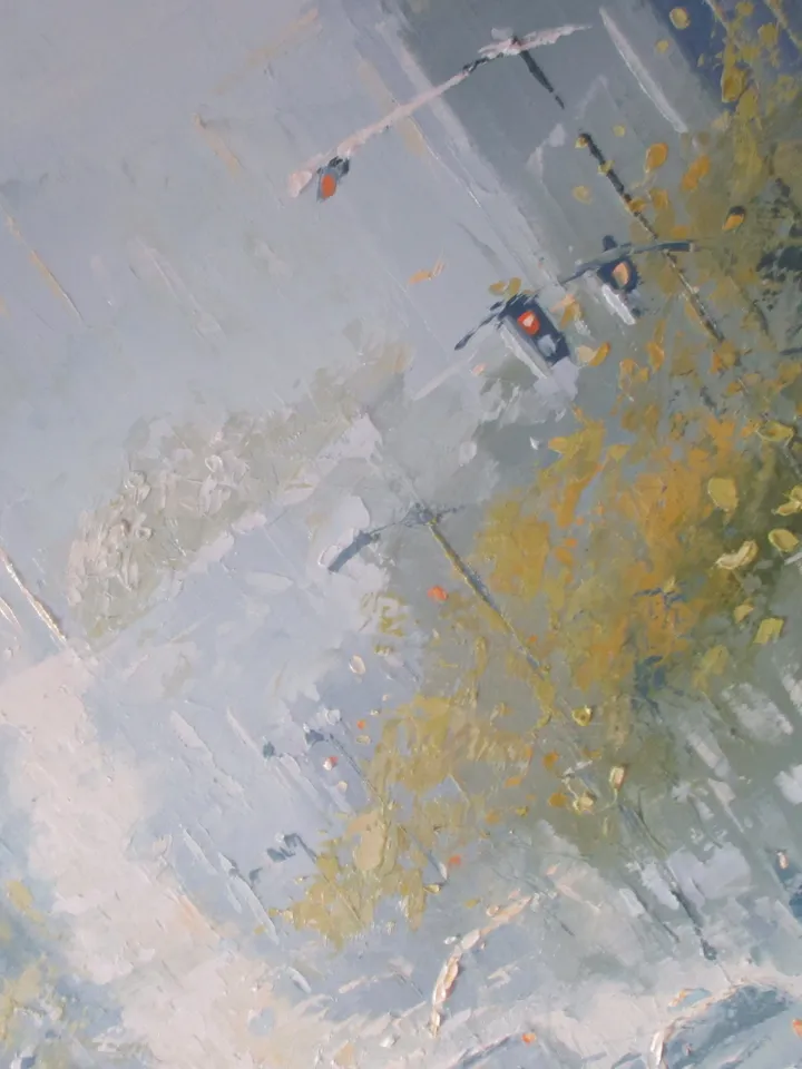 Original Oil Painting "SUMMER CITY" San Francisco Painting on Canvas Modern City Original Art by "Walperion Paintings"