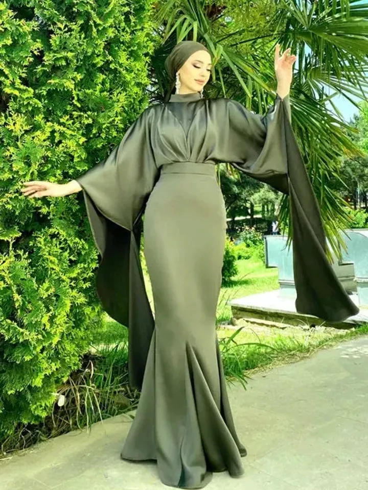 AHUNARE HIJAB - Wedding Dress, Muslim Evening Gown, Nikah, Islamic Wedding, Engagement, Bridesmaid,