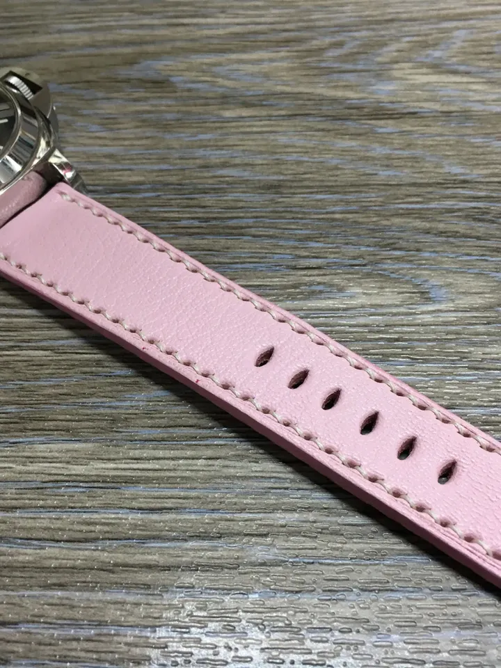 Leather watch band, leather watch strap, 24mm watch strap, Pink watch band, 24mm watch band, 26mm strap, watch band, FREE SHIPPING
