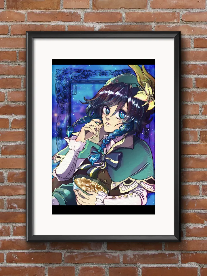 Venti | Genshin Impact Anemo Druck/Poster Matt | Diluc Genshin | A4 Größe (210 x 297mm, 8,3 x 11,7 Zoll)