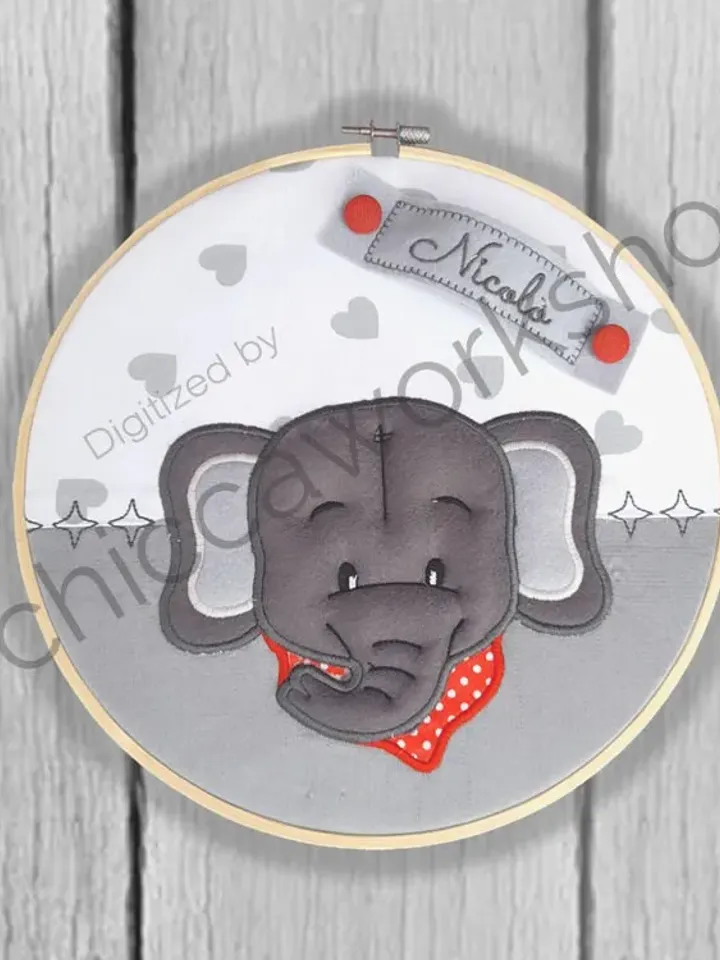 ITH Baby Shower Elefante - Ricamo a macchina con tutorial