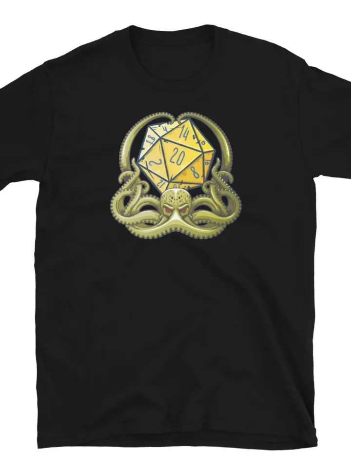Cthulhu D20 T-Shirt (Unisex) | DnD T-shirt, Dungeons & Dragons, Monster Graphic Tee, Tabletop Roleplaying Game T, Lovecraft Polyhedral Idol