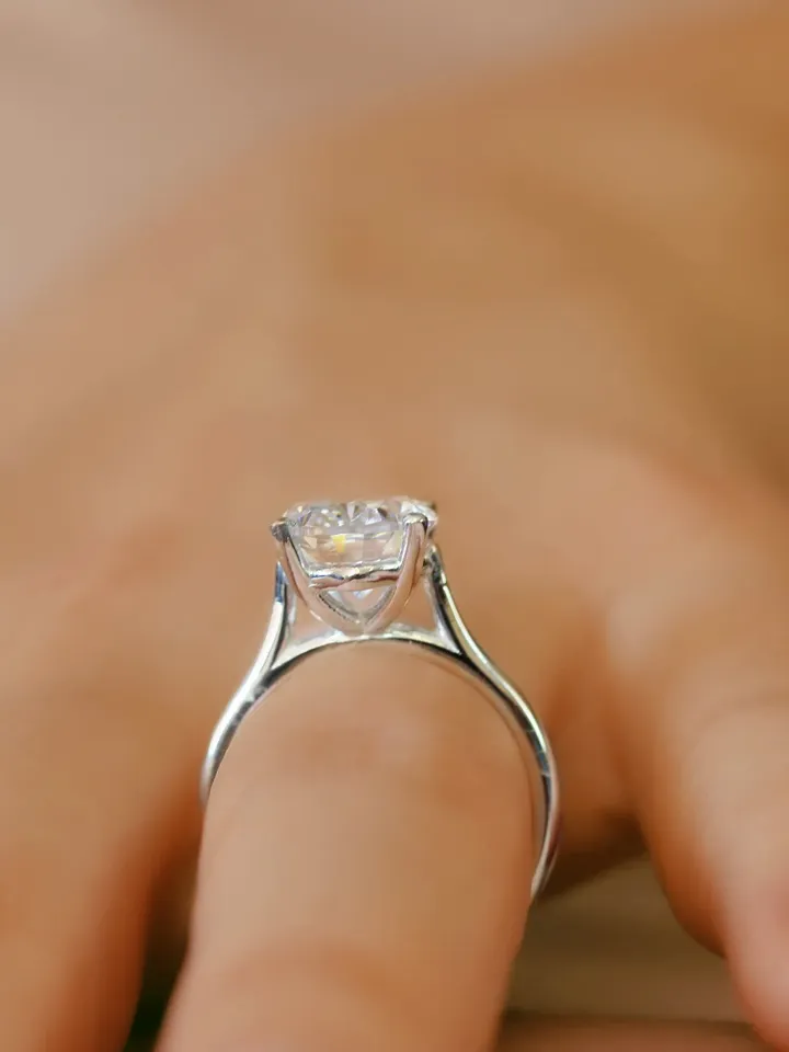 OVAL ENGAGEMENT RING | 4 Ct Halo Oval Cut Ring Band |14k/18k Rose Gold Diamond Wedding Ring | Women Wedding Gifts | Engagement Ring Band