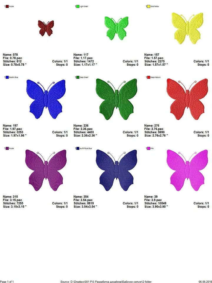 Butterfly embroidery design Silhouette embroidery pattern for girls