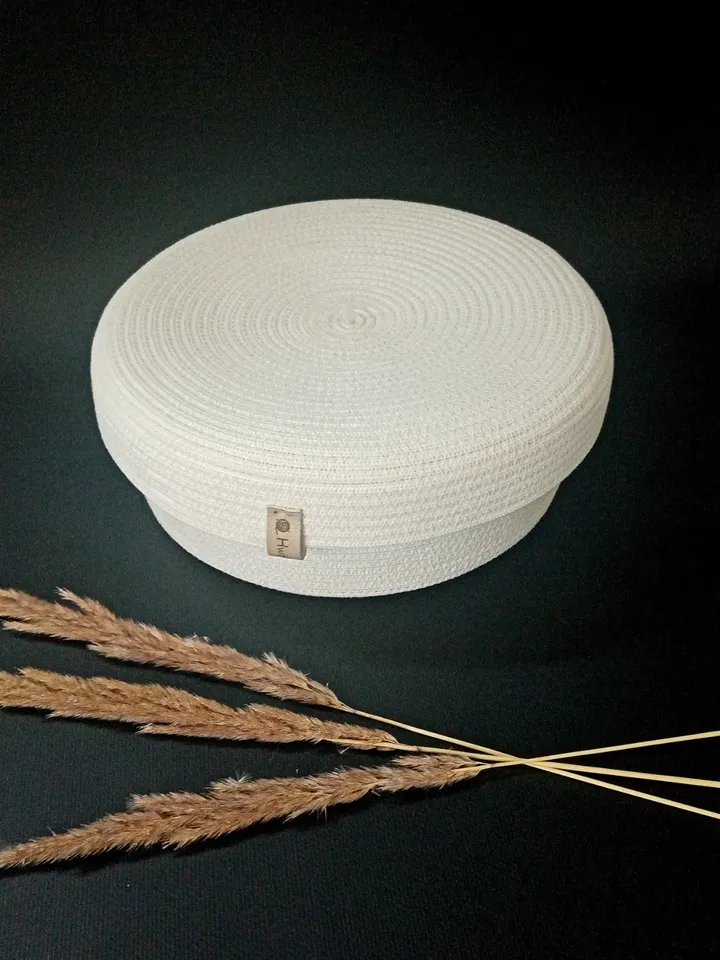 cotton basket with lid, home decor, storage and organization, storage system, rope box