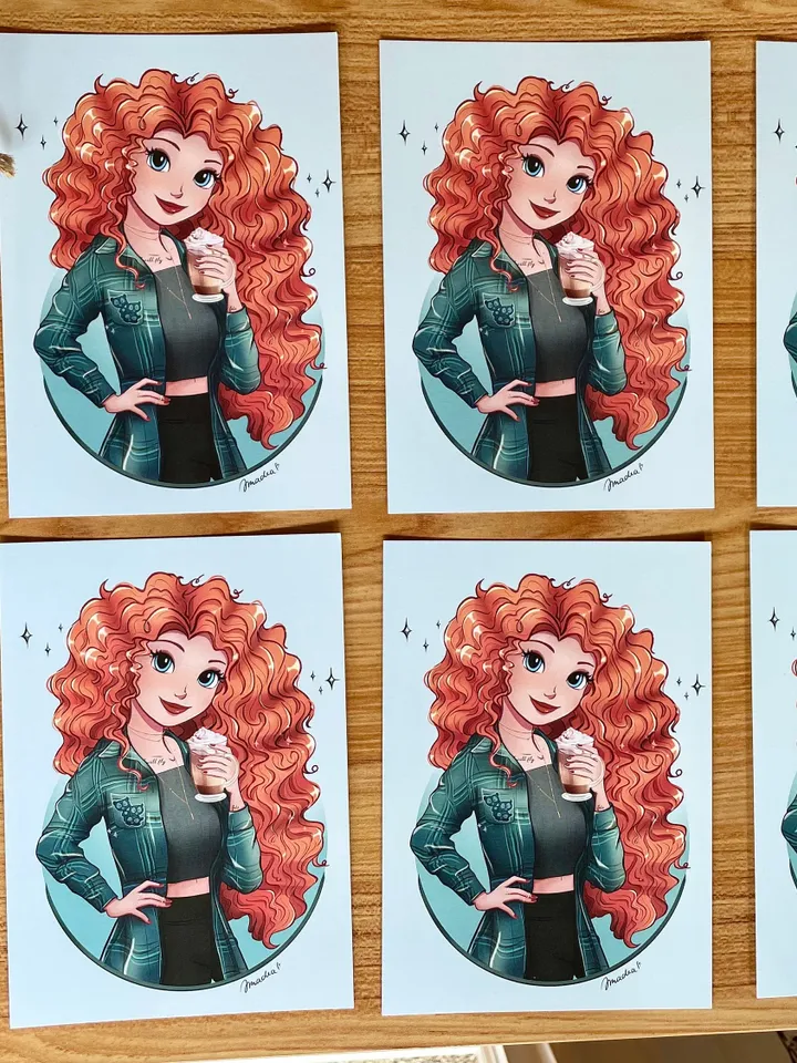 Archer Modern Princesses Matte Art Print 5x7 Inch | Wall Art | Home Decor Print | Family Home Print | Small Gift | Kids Gift