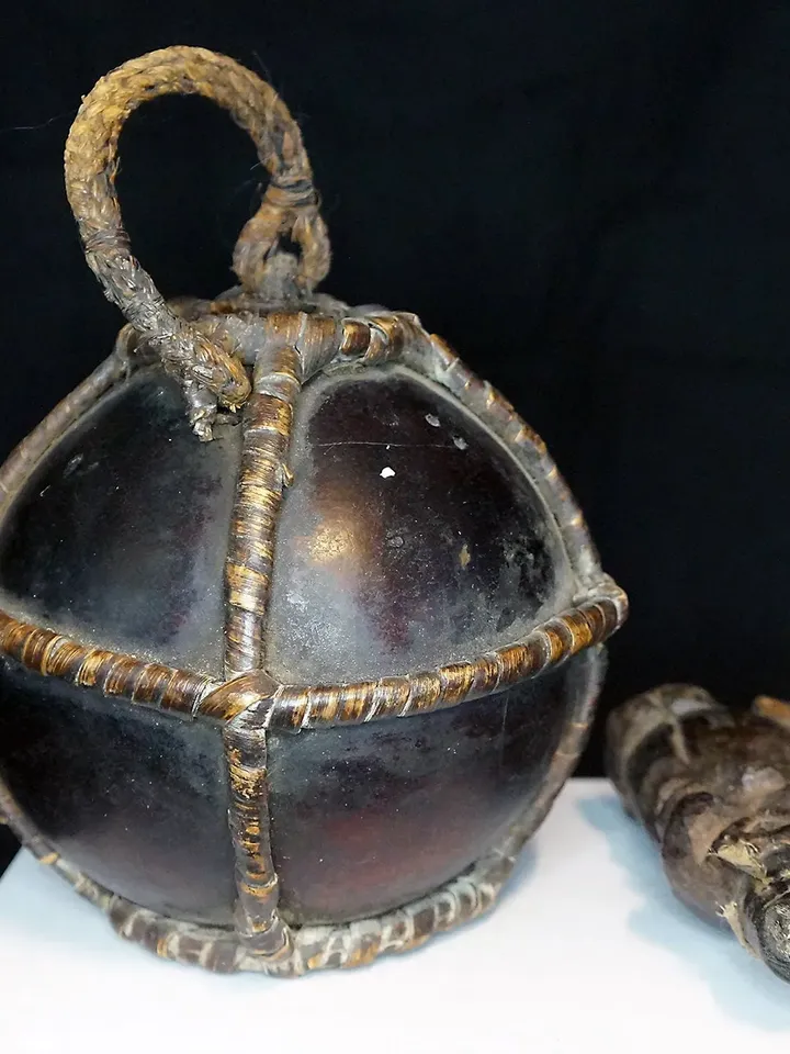 Divination Gourd Tikar Tribal Wood Carved Figure