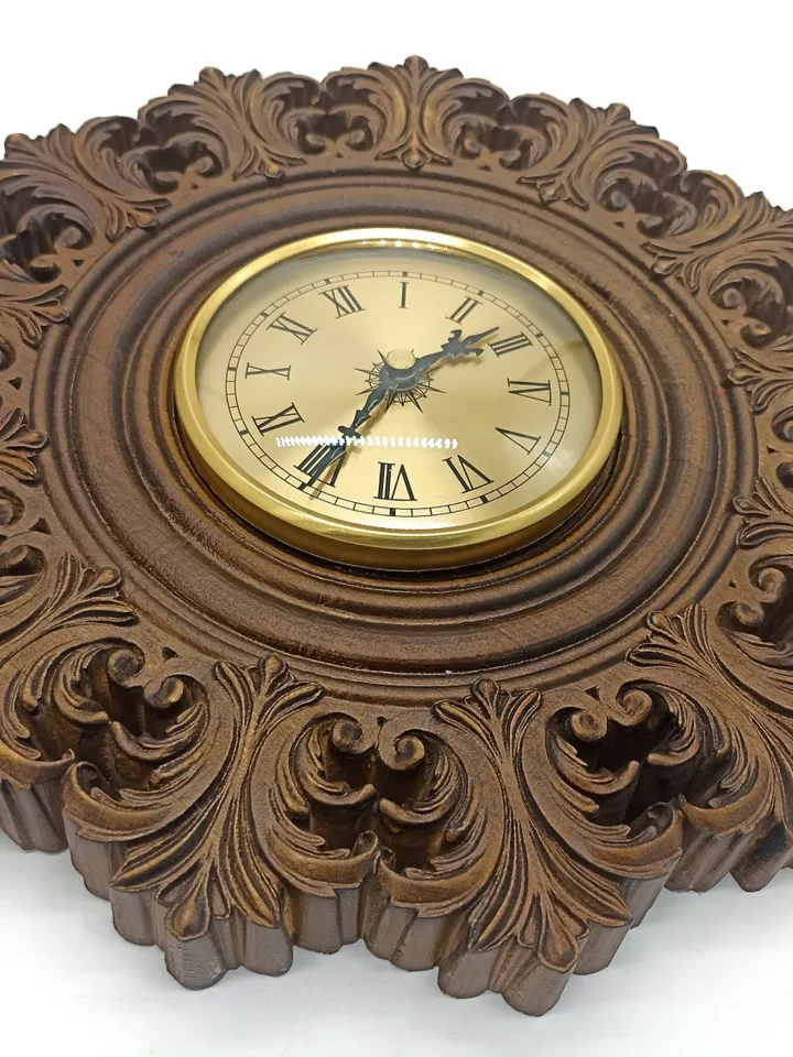 Rustic wall clock, Wall clock, Wooden clock, Wooden wall clock, Wooden Carver Panel, Wooden wall decor, carved wood wall art
