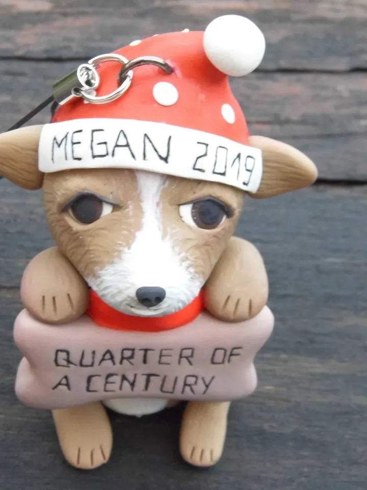 Puppy’s First Christmas Ornament, Personalized Christmas ornament, Dog figurine ornament, Handmade ornament, Christmas 2021, Christmas gift