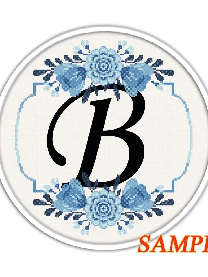 Floral Wreath cross stitch pattern. Modern cross stitch. Flower cross stitch.