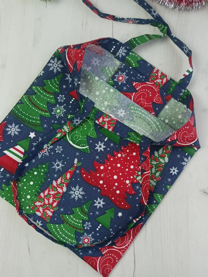 Christmas tote bag, winter eco bag, custom tote bag aesthetic, reusable grocery bag, mini tote handbag, gift bag