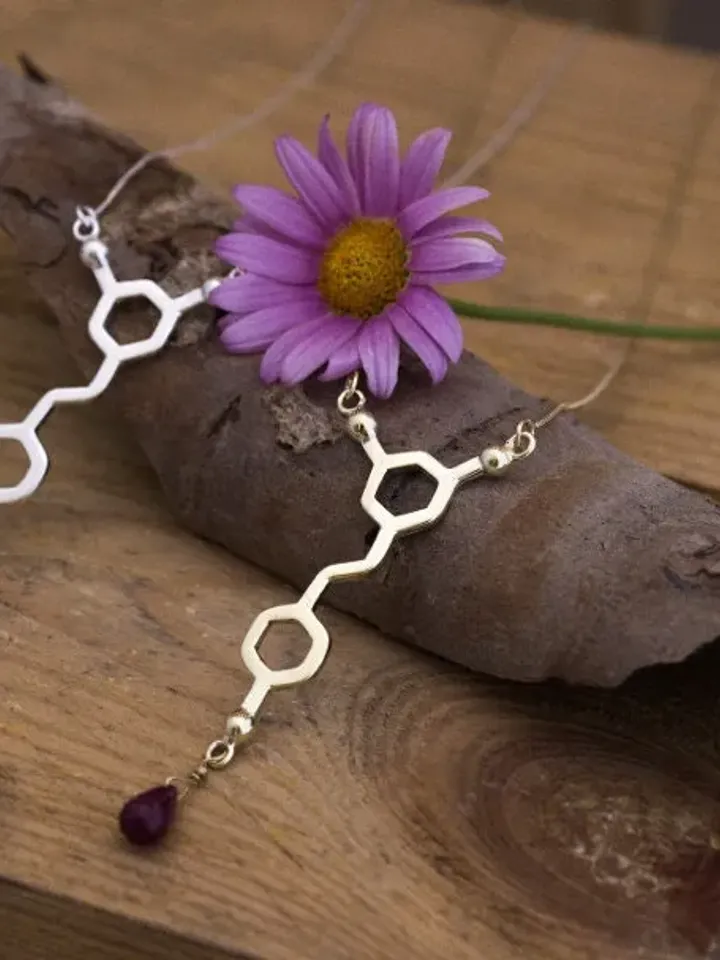 Resveratrol Molecule Necklace