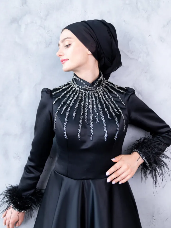 AHUNARE HIJAB - Wedding Dress, Muslim Evening Gown, Nikah, Islamic Wedding, Engagement, Bridesmaid,