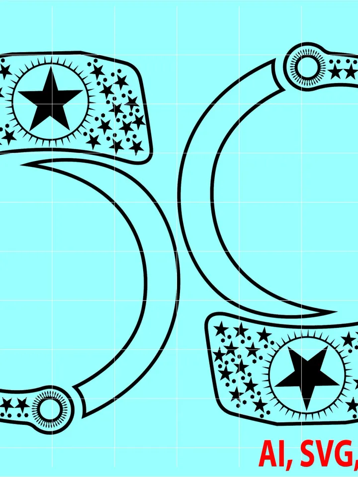 Handcuffs Design Custom, Ai, Vector, SVG, DXF, PNG, Digital